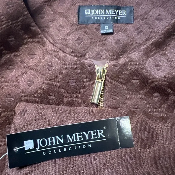 John Meyer Collection LSZipper Front Pencil Skirt Slit Back: NEW